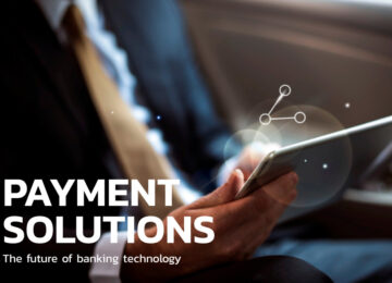 payment-solutions-financial-technology-with-businessman-using-tablet-background