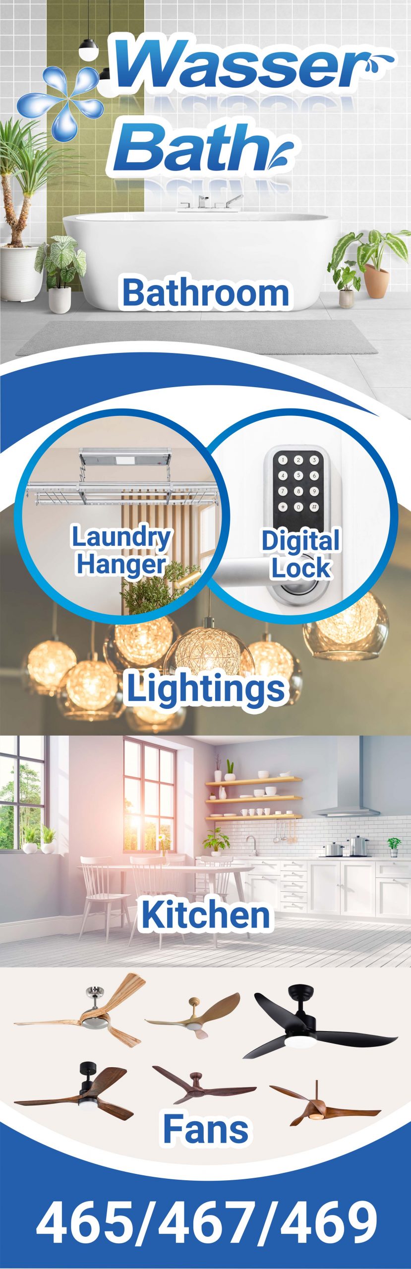 Wasserbath sideboard content