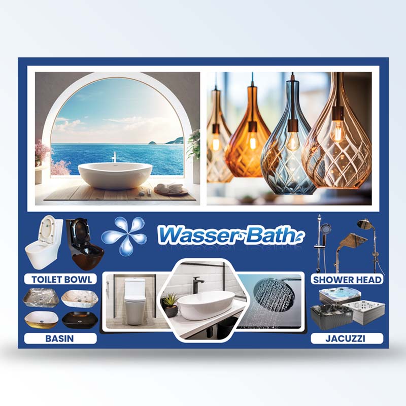 wasserbath signage display